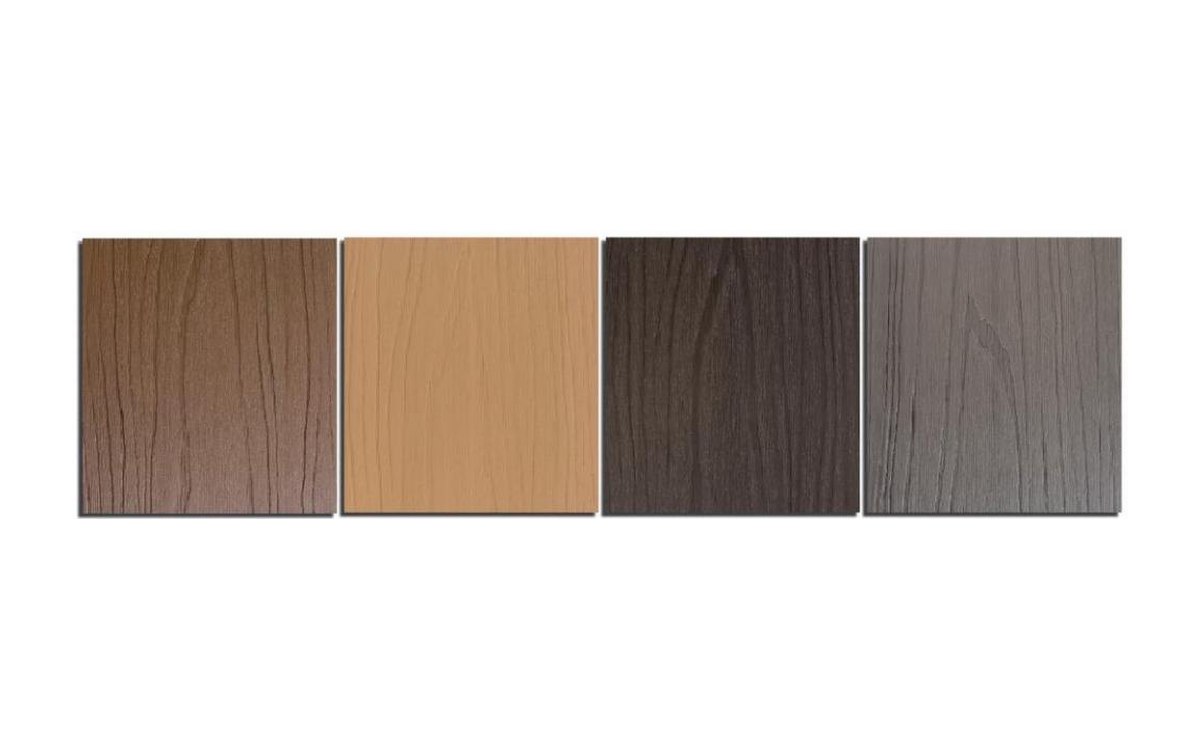 Aluwood aluminium-core decking profiles and colour range