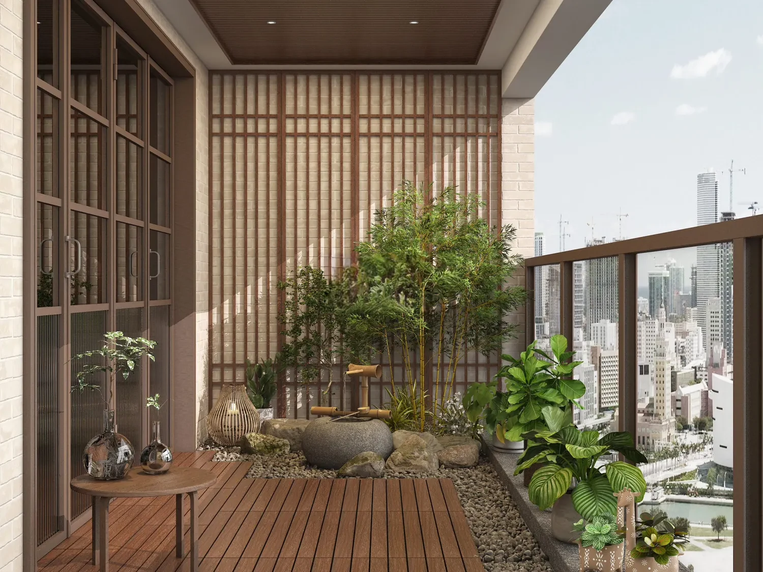 Rooftop terrace and screen